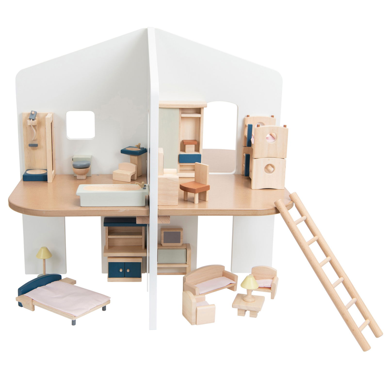 Puppenhaus natur, 2-stöckig