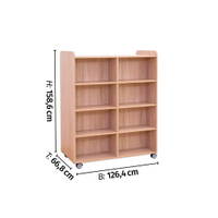Flexeo® Bücherwagen, beidseitig je 6 Fachböden - Flexeo Buecherwagen beidseitig je 6 Fachboeden 809115 a ZN