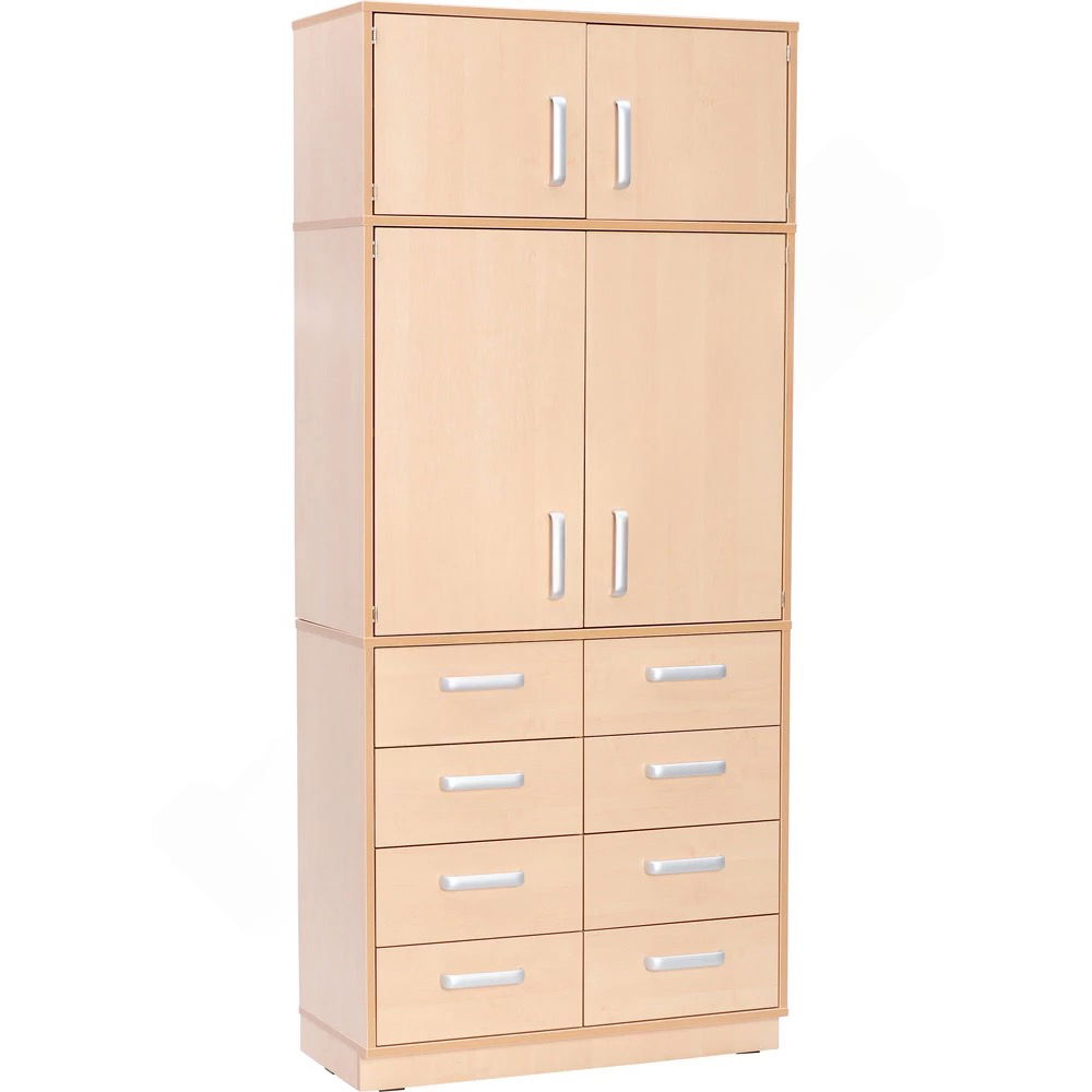 Flexi-TB Kombihochschrank A mit Schubladen, Höhe: 203 cm, geschlossen, Ahorn-Jylland-TB