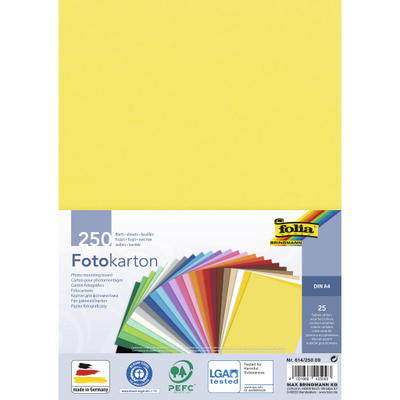Fotokarton, 300 g/m², DIN A4, 250 Blatt, 25 Farben