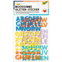 Moosgummi-Glitter-Sticker „Buchstaben“, 128 Stück - folia Moosgummi Glitter Sticker Buchstaben 128 Stueck E 775869 a ZN
