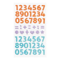 Moosgummi-Glitter-Sticker „Zahlen“, 112 Stück - folia Moosgummi Glitter Sticker Zahlen 112 Stueck E 775870 b ZN