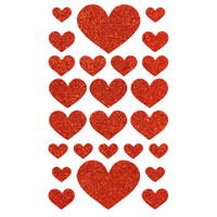 Moosgummi-Glitzer-Sticker „Herz“, 50 Stück – Bild 9