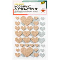 Moosgummi-Glitzer-Sticker „Herz“, 50 Stück – Bild 6