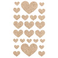 Moosgummi-Glitzer-Sticker „Herz“, 50 Stück – Bild 5