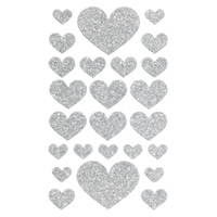 Moosgummi-Glitzer-Sticker „Herz“, 50 Stück - folia Moosgummi Glitzer Sticker Herz 50 Stueck 775344 c ZN