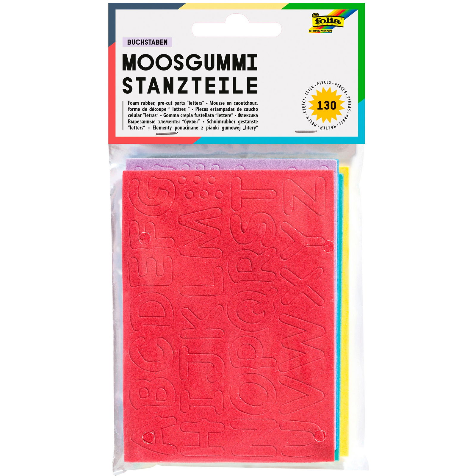 Moosgummi-Stanzteile „Buchstaben“, 130 Stück