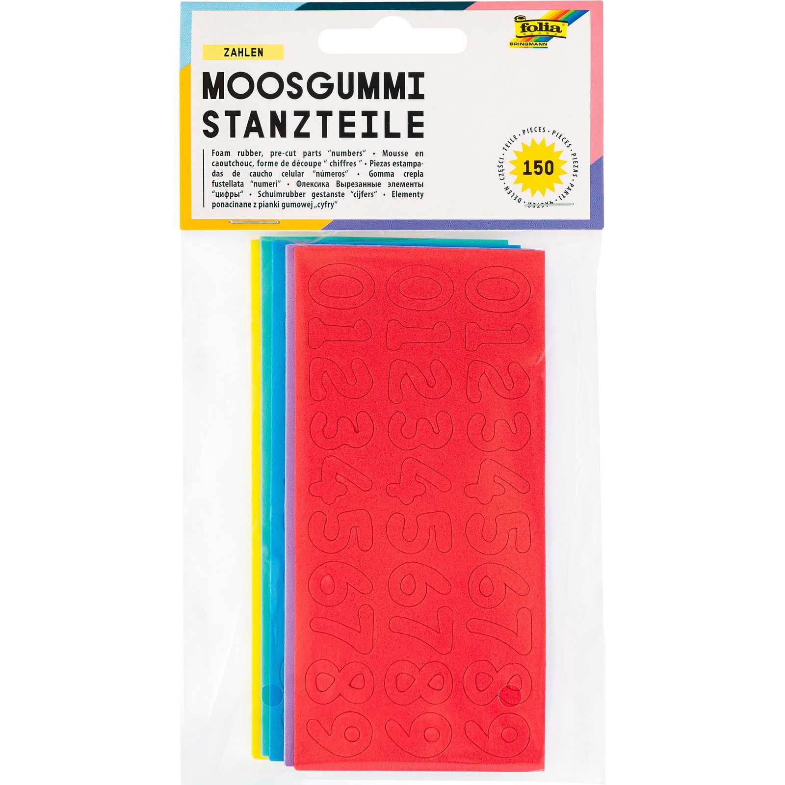 Moosgummi-Stanzteile „Zahlen“, 150 Stück
