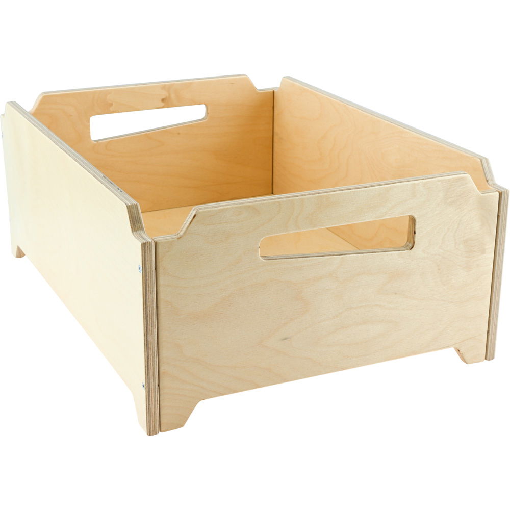 Echtholz Stapelbox, flach, Höhe: 18 cm