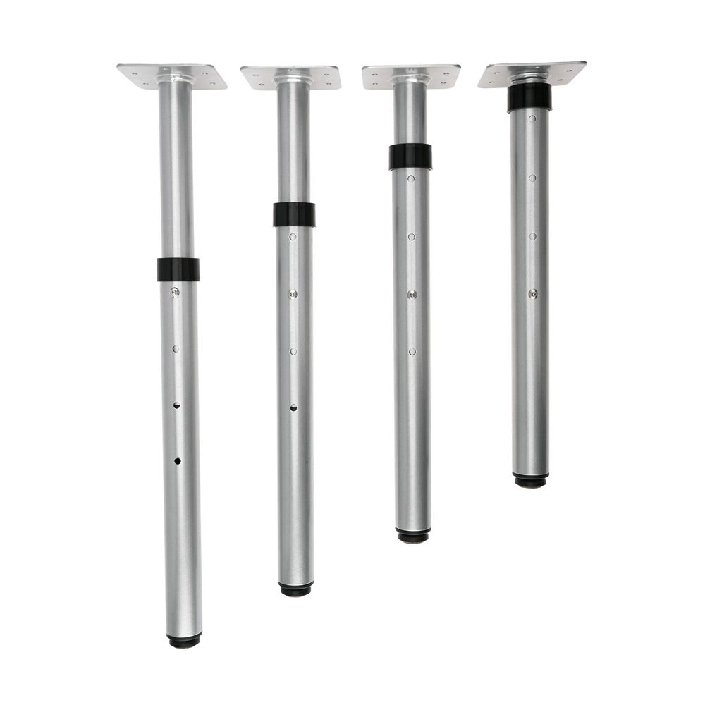 Flexi Metallbeine rund, höhenverstellbar, 4 Stück, alufarben