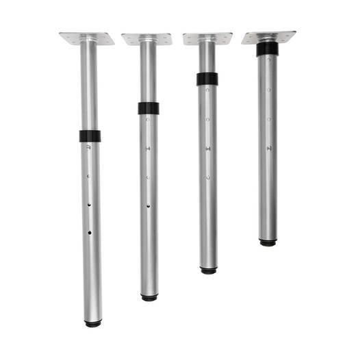 094269_b_25 Flexi Metallbeine rund, höhenverstellbar, 4 Stück, alufarben - 094269 b 25