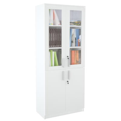EXPO Schrank 185 mit Glasvitrine, Holzrahmen