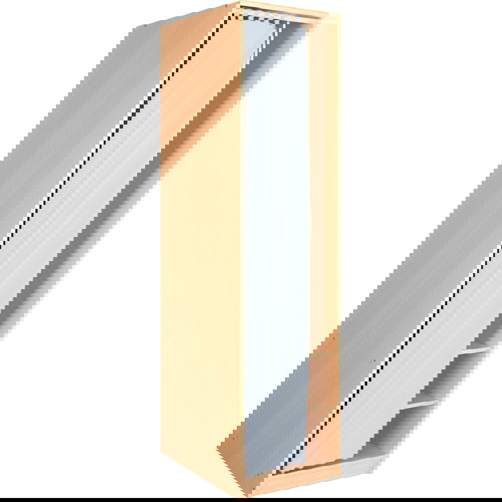 Kombischrank für 4 Matten und Decken, Birke, mit Vorhang