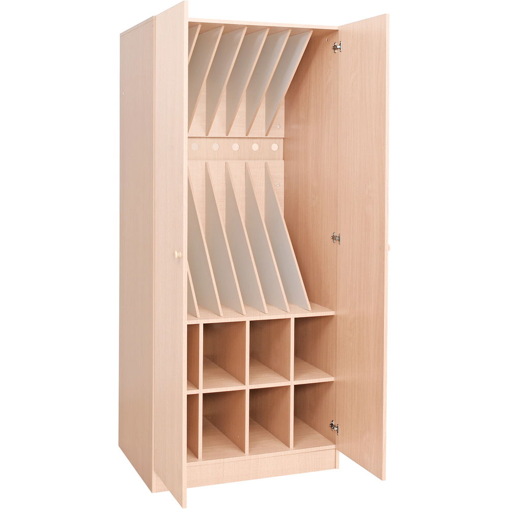 Kombischrank für 8 Matten und Decken, mit Tür