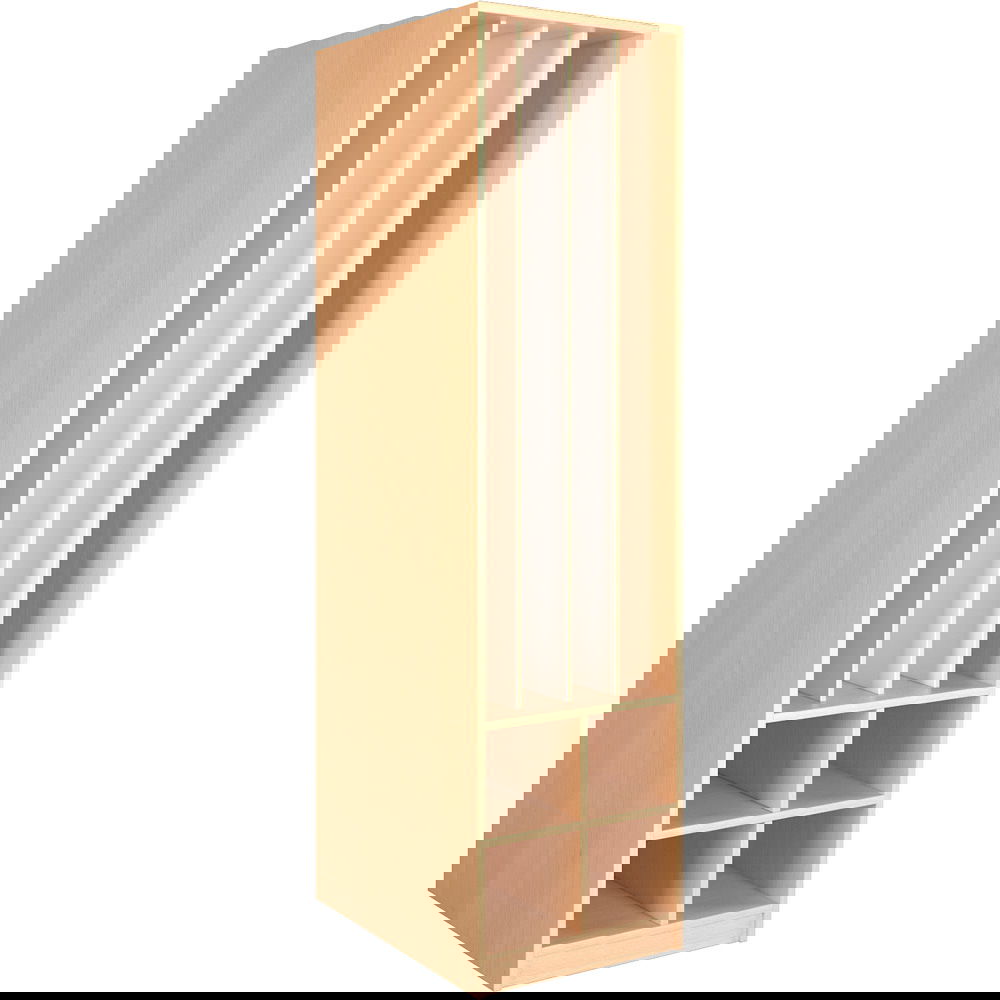 Kombischrank für 4 Matten und Decken, offen