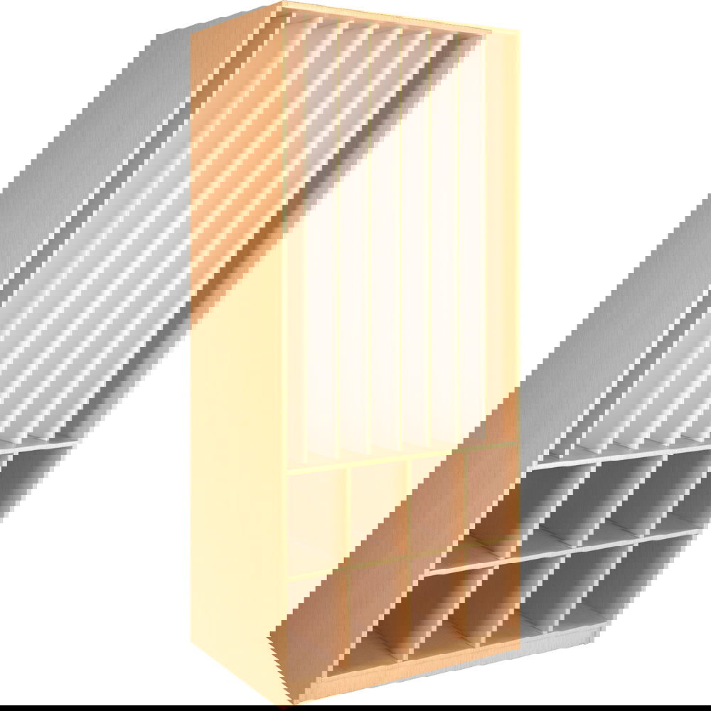Kombischrank für 8 Matten und Decken, offen