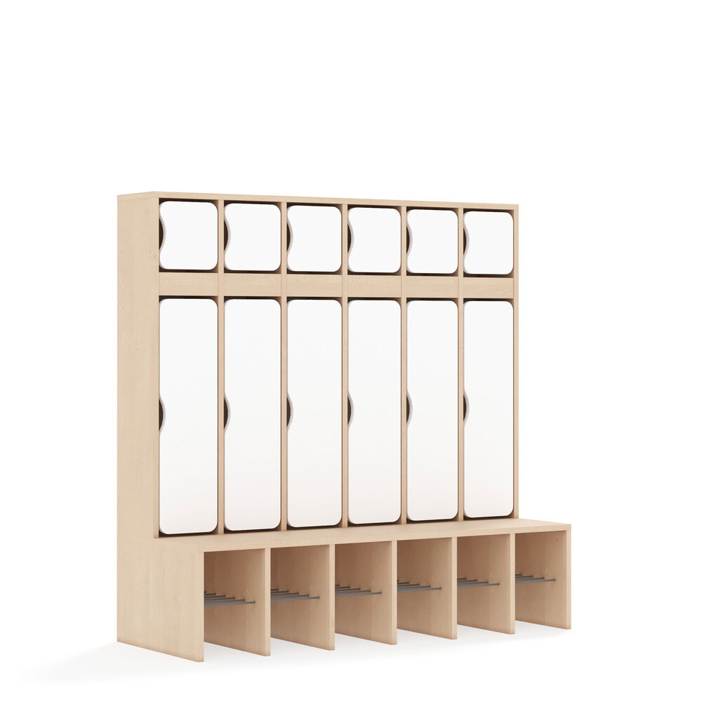 BLOX Base Garderobe mit weißen Türen