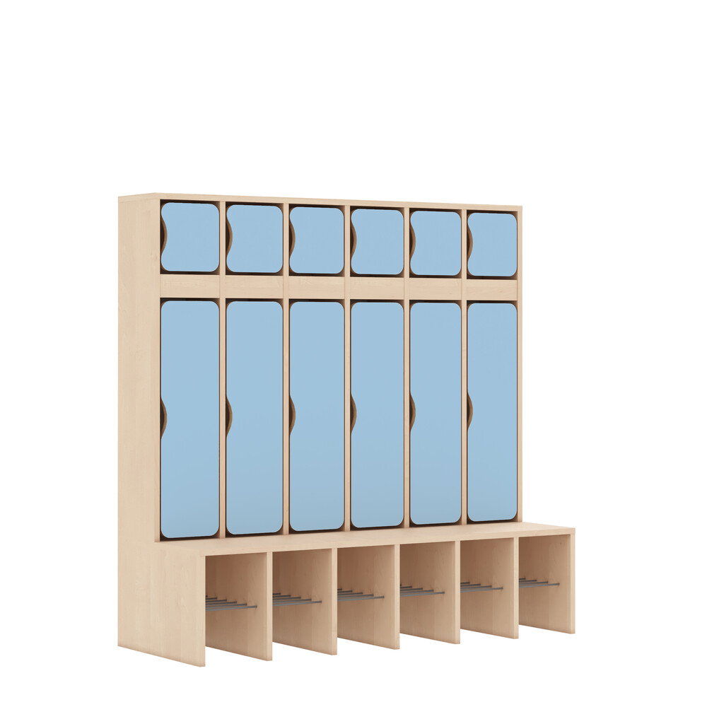 BLOX Base Garderobe mit farbigen Türen