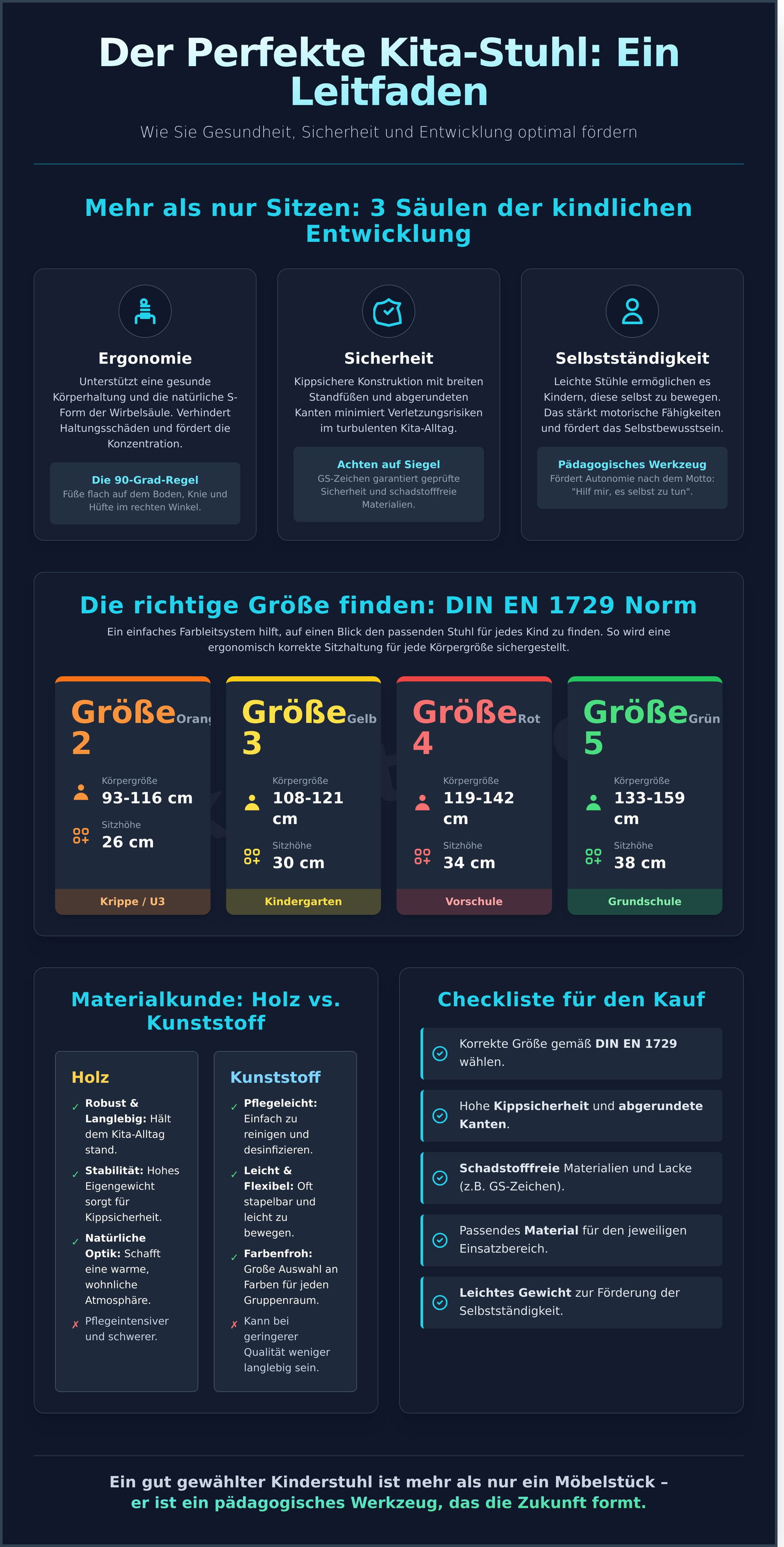 Der richtige Kinderstuhl für Kita & Krippe: Ein Leitfaden für Erzieher - Infographic