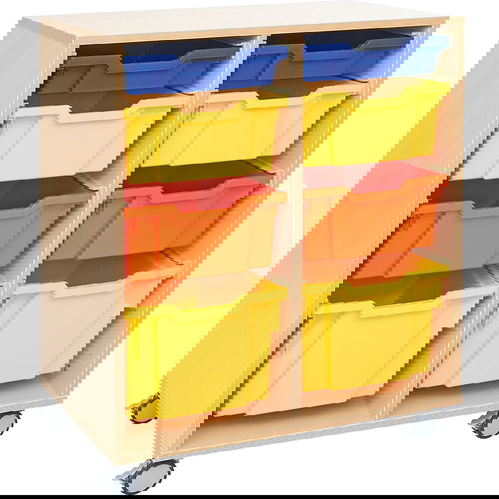 Flexi Regal M, auf Rollen + 8 diverse Behälter (Flexi 93)