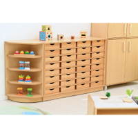 Flexi Schrank M, B 118 + 32 Holzbehälter flach (Flexi 133) - SET6423 d 24