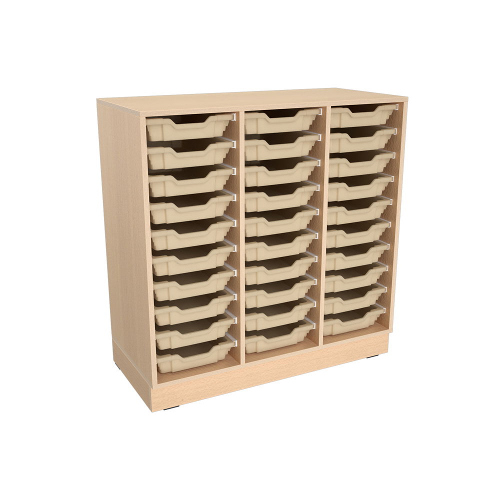 Flexi Regal L, auf Sockel + 30 flache Behälter, magnolia (Flexi 148)