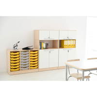Möbelsatz Grande 9, T 48, Ahorn Jylland, Fronten weiß - ZEST5319 f 19