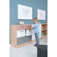 Möbelsatz Grande 84, T 38, Ahorn Jylland, Fronten altrosa/weiß/grau - ZEST6007 g 23