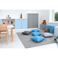 Möbelsatz Grande 85, T 38, weiß, Türen grau/hellblau - ZEST6008 e 23
