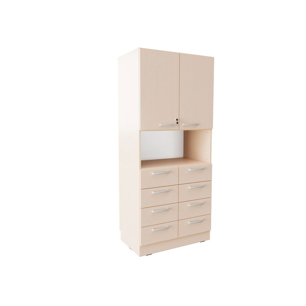 Grande Kombi-Hochschrank mit offenem Fach, H 187, T 48