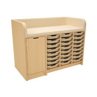 Große Wickelkommode mit ausziehbarer Treppe, Tür, Auflage und passenden Behältern - ZEST6385PU L a 25