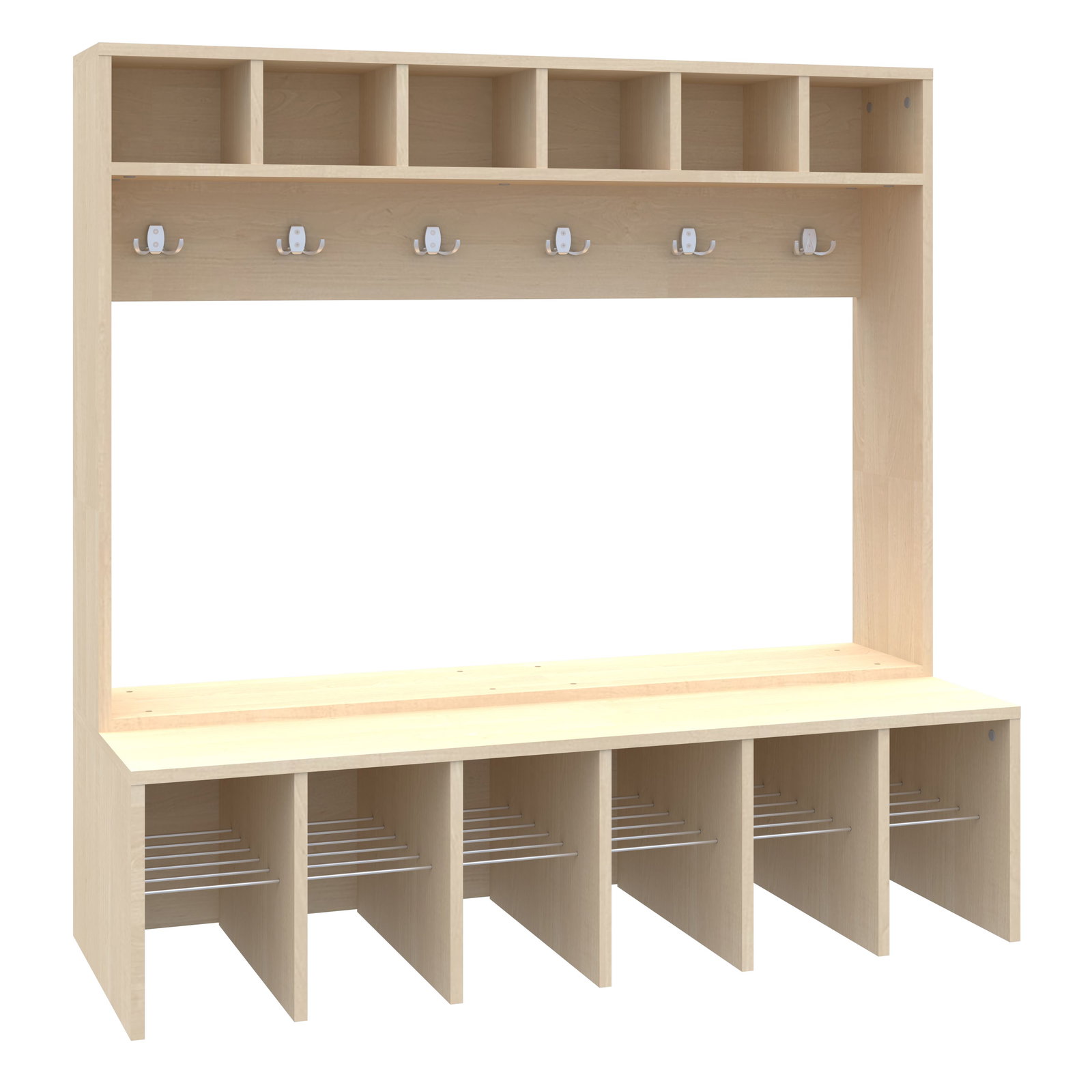 Spind-Garderobe ohne Rückwand