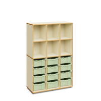 Regal „Alice“ mit 12 hohen Kunststoffboxen und 6 offenen Fächern - 04 ALICE BIG TRAY 154 121 PR 01 scaled