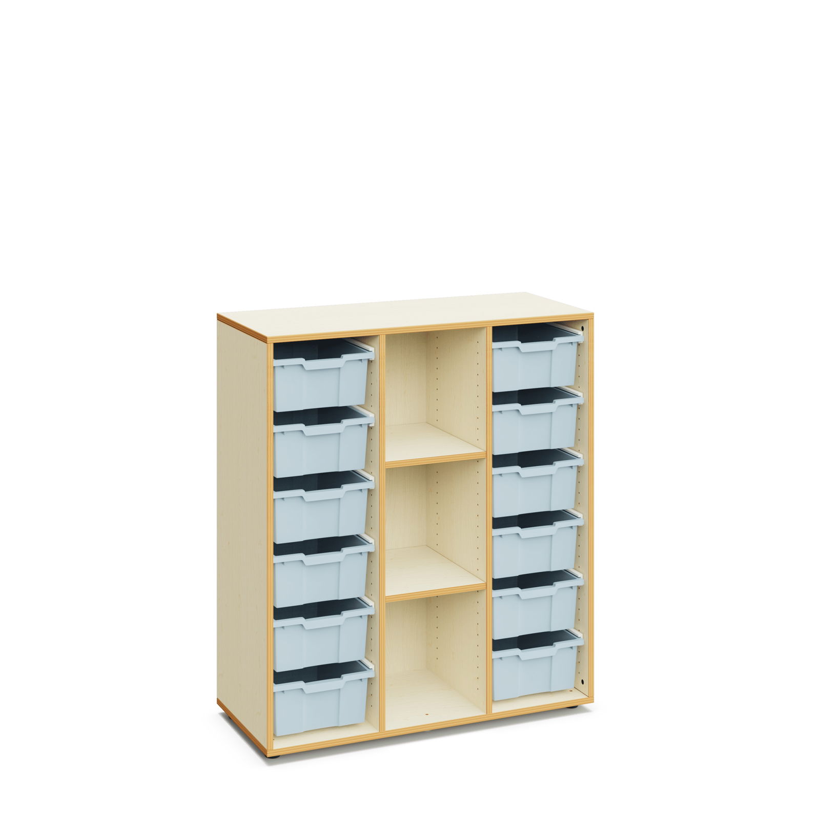 Regal "Blair" mit 12 hohen Kunststoffboxen