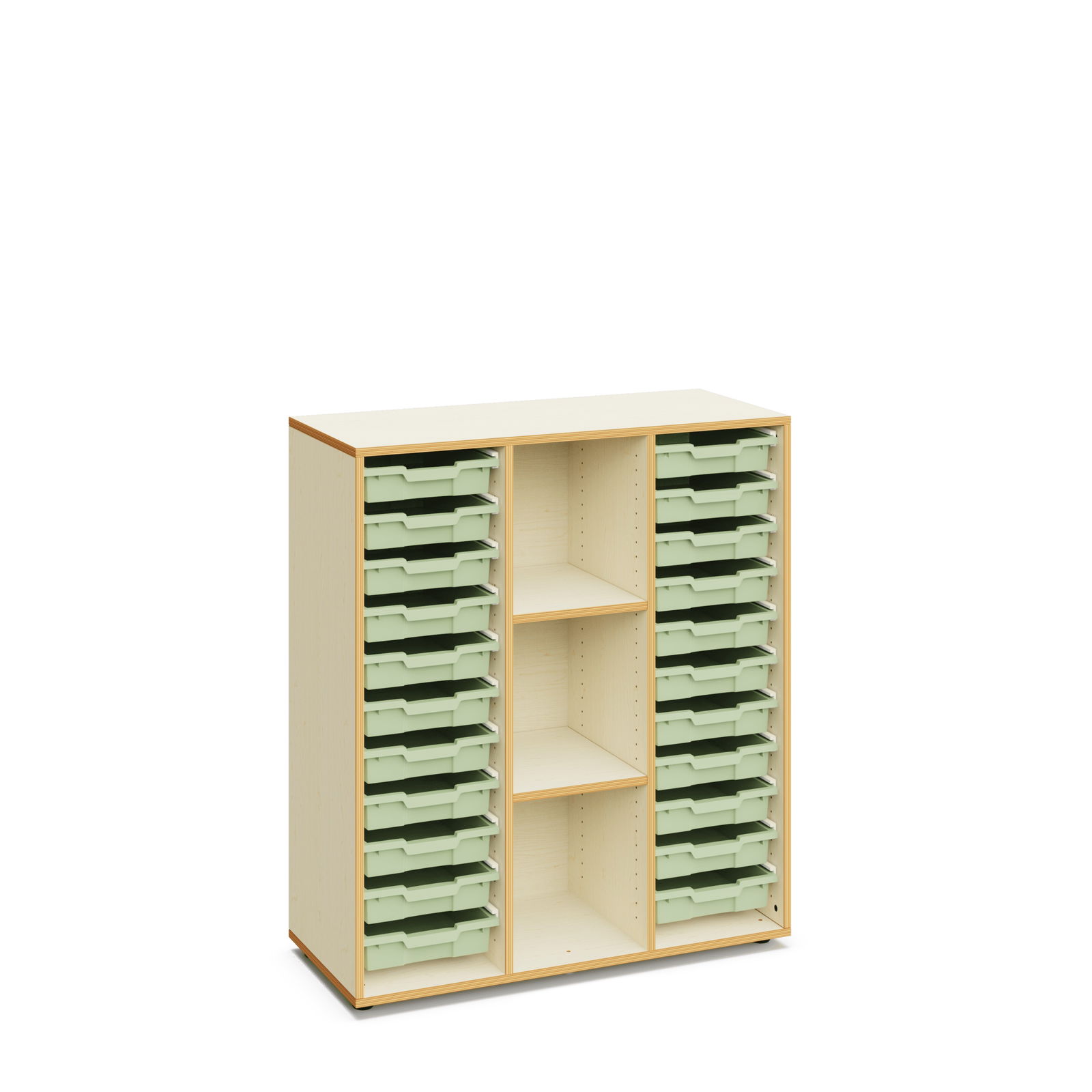 Regal "Blair" mit 22 flachen Kunststoffboxen