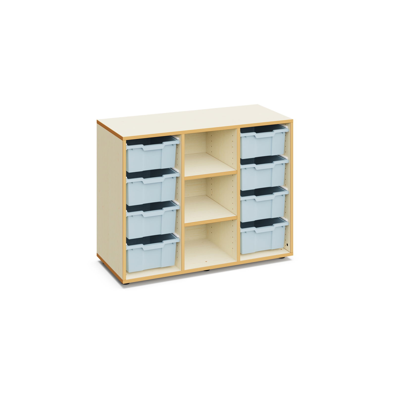 Regal "Lucy" mit 8 hohen Kunststoffboxen