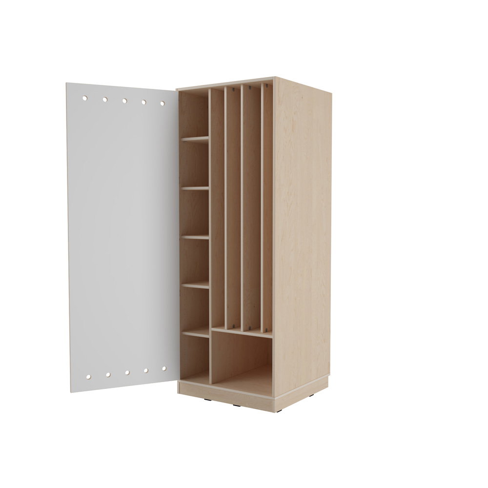 Echtholz Kombischrank für 4 Matten und Decken, mit Türen