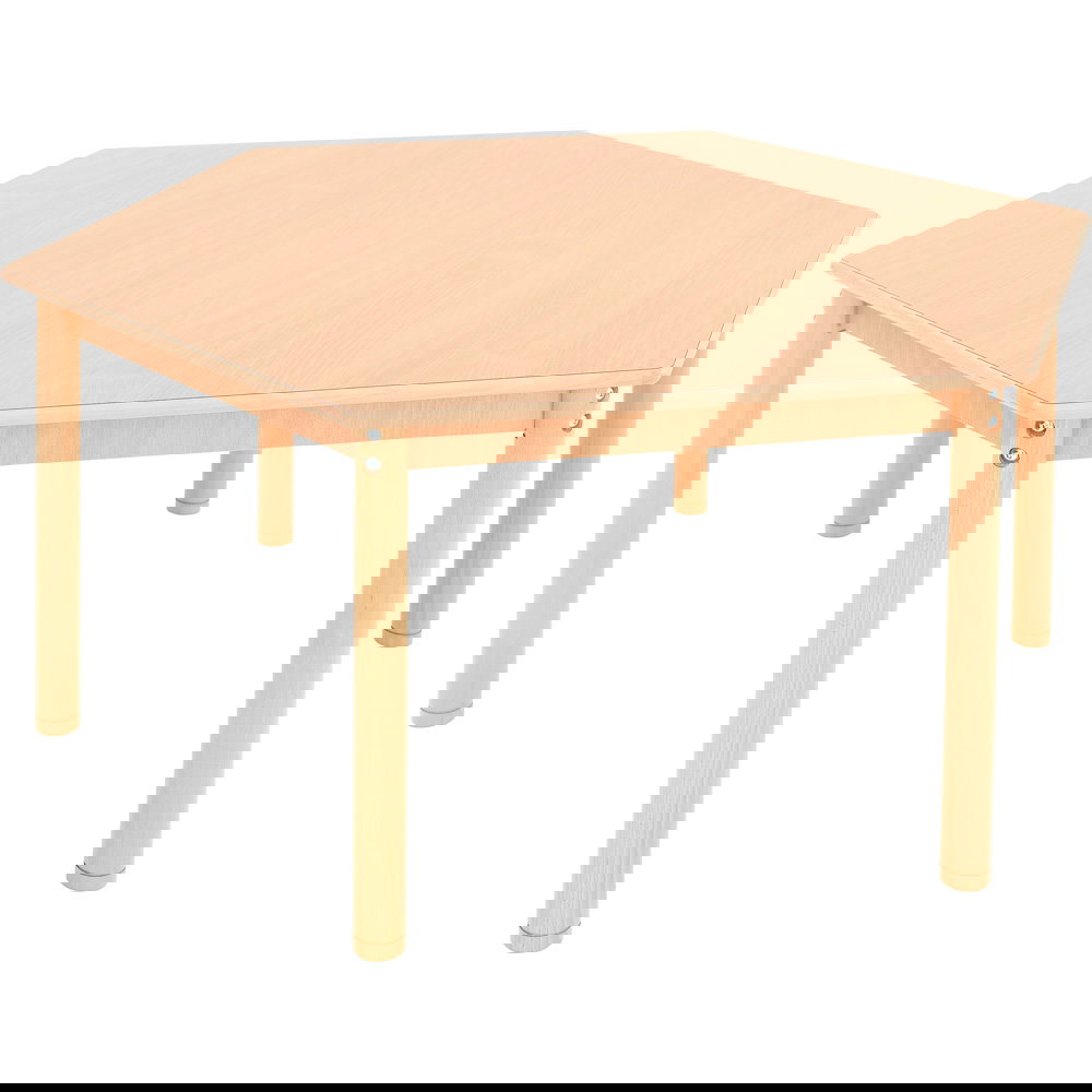 HPL-beschichtete Tischplatte, sechseckig