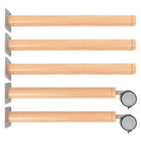Flexi Tischbeine rund, 3 Stück ohne Rollen + 2 Stück mit Rollen - 096655 a 17