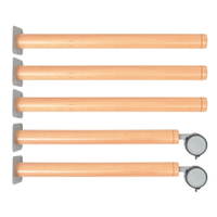 Flexi Tischbeine rund, 3 Stück ohne Rollen + 2 Stück mit Rollen - 096656 a 17