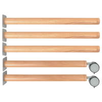Flexi Tischbeine rund, 3 Stück ohne Rollen + 2 Stück mit Rollen - 096657 a 17