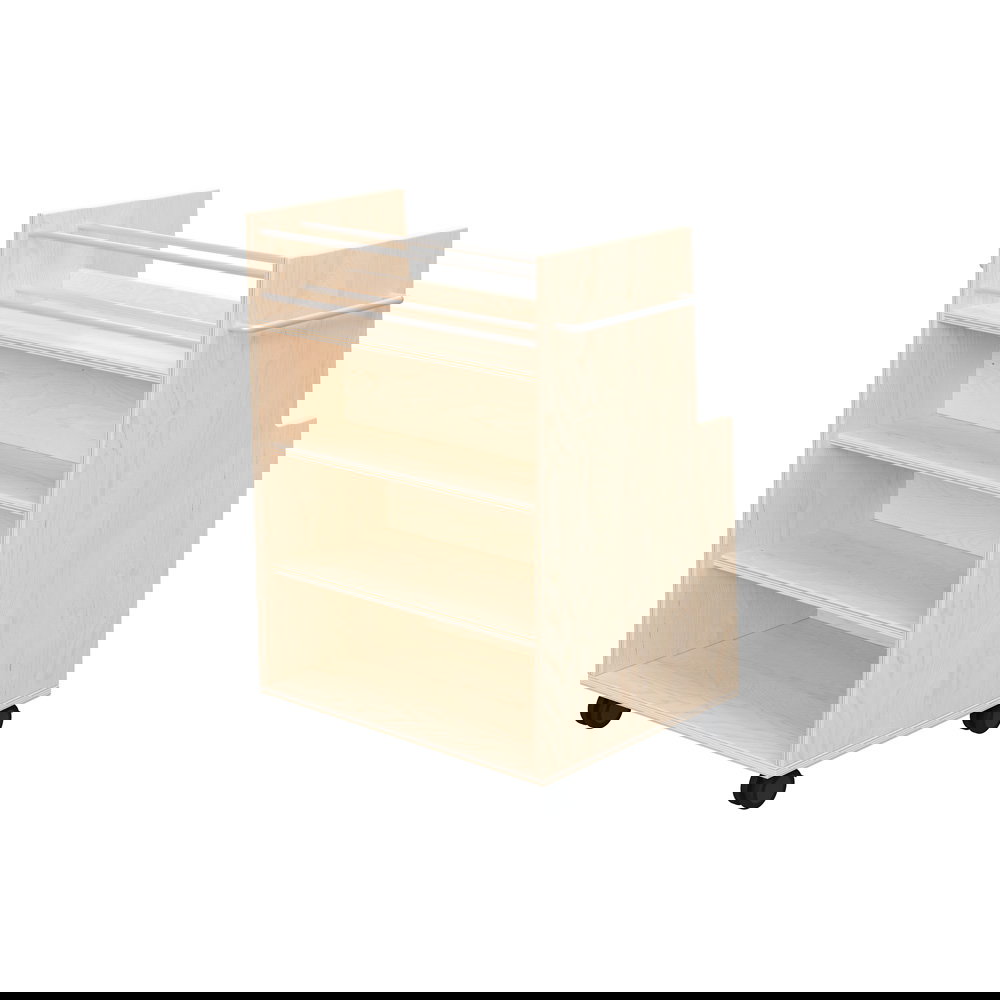 Echtholz Zweiseitiger Bücherwagen