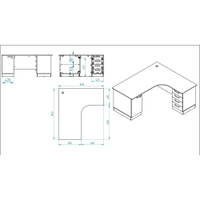 Grande L-Schreibtisch mit Schrank - 098998(W) – Biurko Grande narożne z szafką i szufladami prawe.