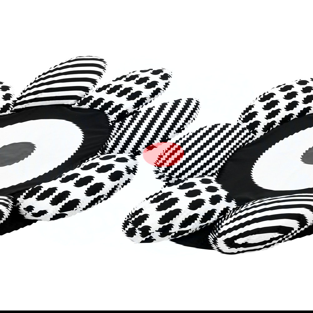 Riesenkissen - Blume, schwarz-weiß