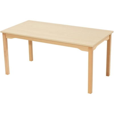 Tisch rechteckig – mit abwaschbarer Platte mit Beinen aus Holz