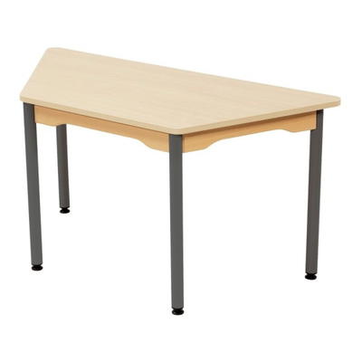 Tisch Trapezform 120×60 cm – melaminbeschichtete Tischplatte – Beine aus Metall