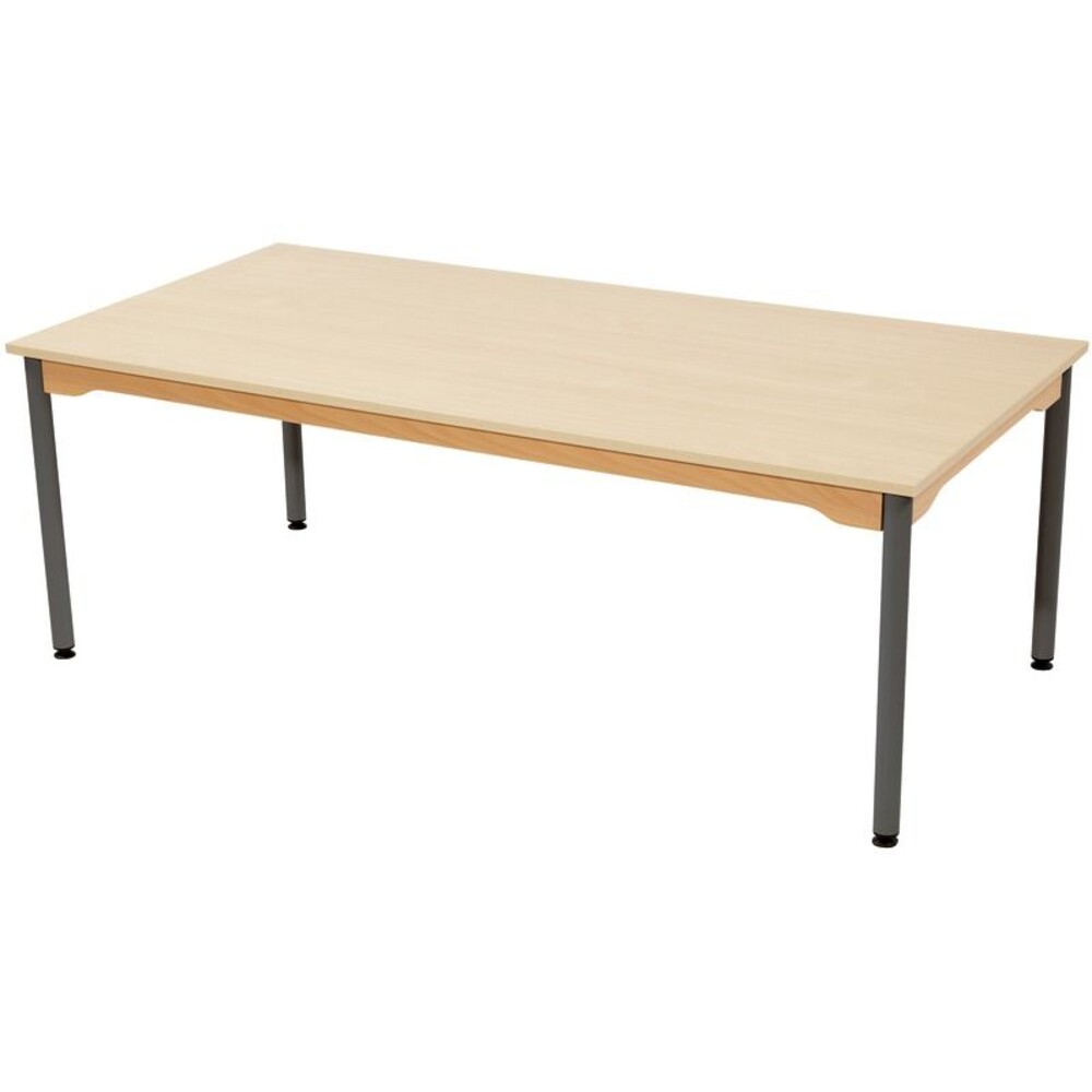 Tisch rechteckig 160x80 cm - melaminbeschichtete Tischplatte - Beine aus Metall