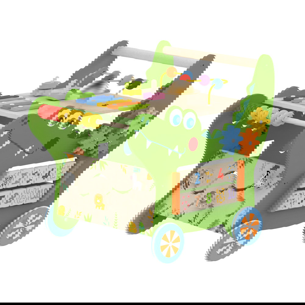 Lauflernwagen Krokodil mit Schiebespielen