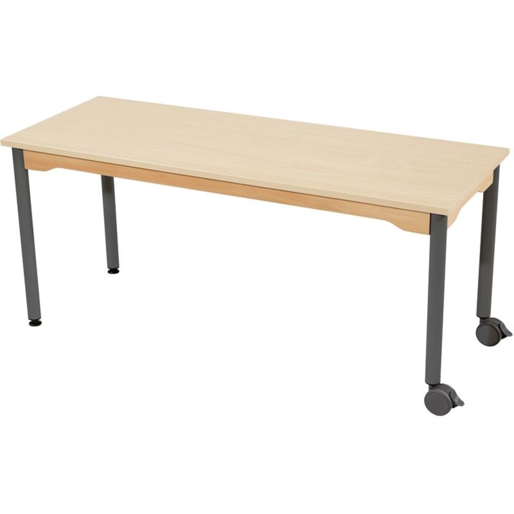 Tisch rechteckig 130x50 cm - melaminbeschichtete Tischplatte - Beine aus Metall