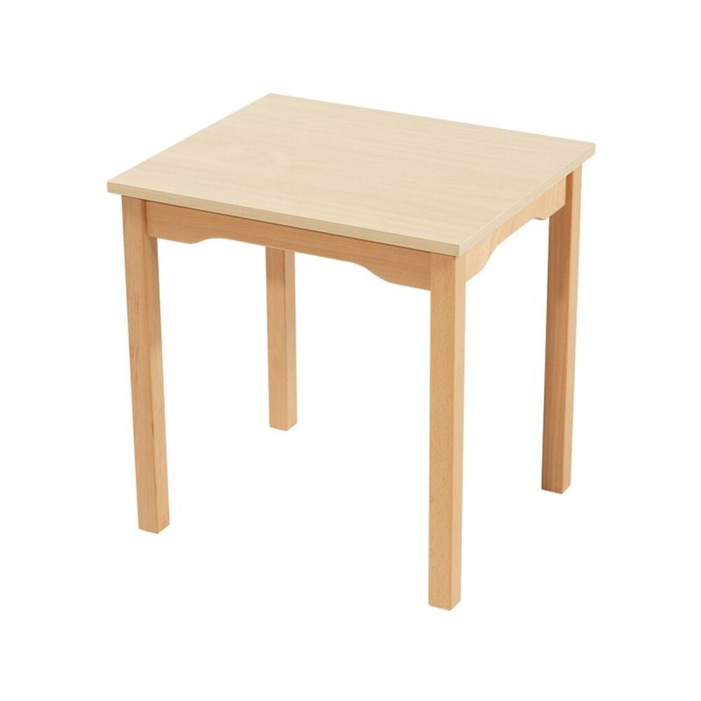 Tisch rechteckig 60x50 cm - mit melaminbeschichteter Platte - Beine aus Holz